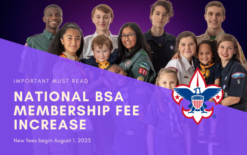 National BSA Member Fee Increase 2023 Mayflower Council BSA